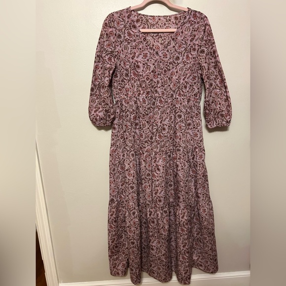 Dresses & Skirts - Floral Pink Maxi Dress Cottagecore Rustic